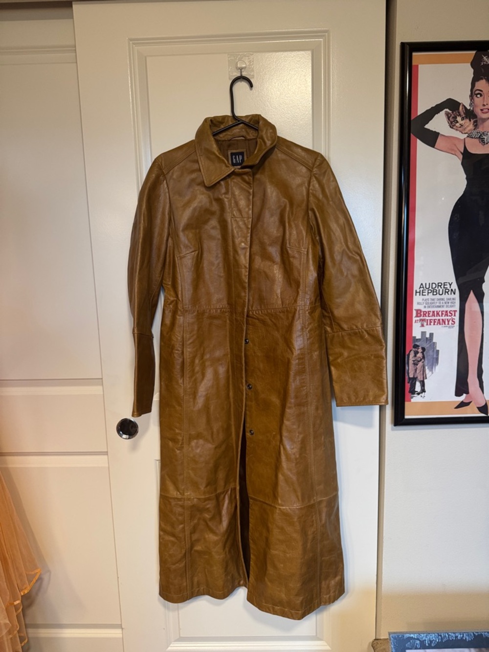 Stunning Vintage 2001 Gap Leather Trench Coat - Picture 3 of 11